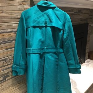 BCBG teal trench, never worn size L